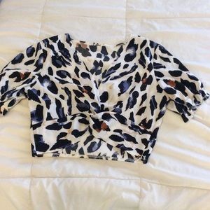 Cat print crop top